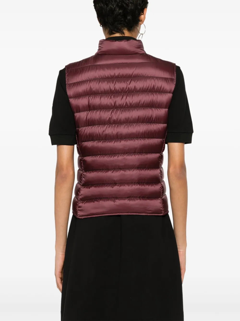 Imagem do colete acolchoado sem mangas Bordeaux da Moncler para Unissexo - Temporada Outono-Inverno 2024 - Detalhe 6