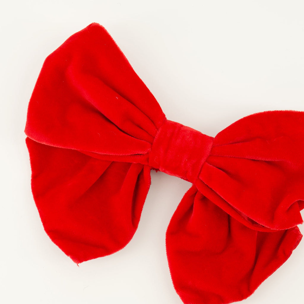 Patou hair accessory, red bow barrette, velvet effect barrette, cotton hair accessory, fall winter 2025 collection