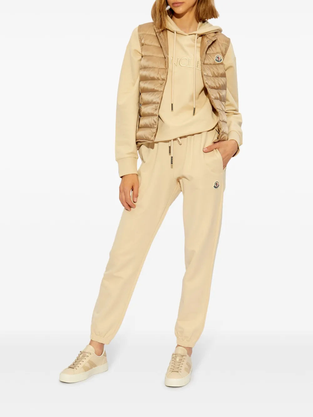 Chaleco de plumas sin mangas Liane beige