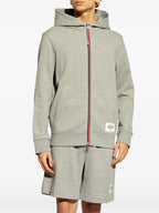 Zip-up Hoodie with Tricolor Detail