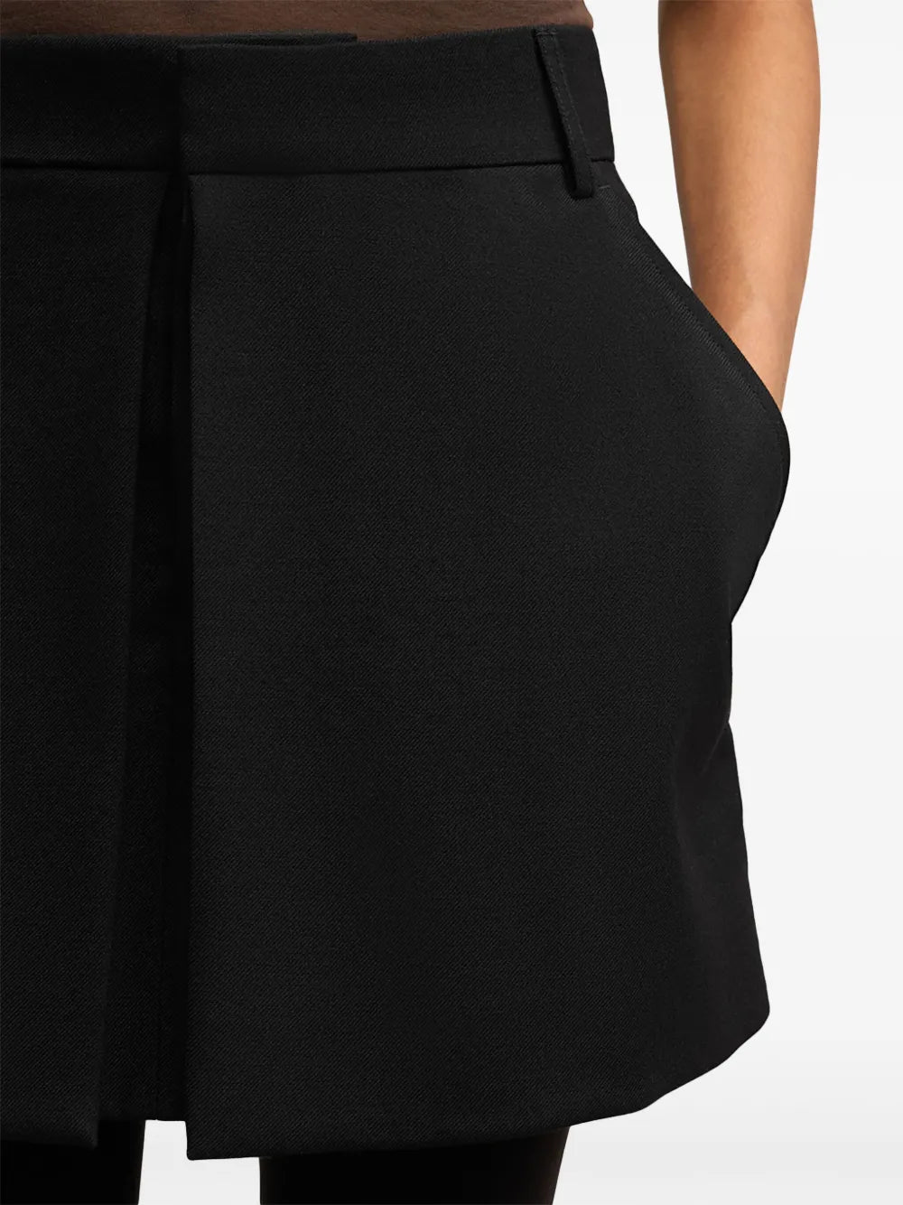 Paneled Mini Skirt in Wool