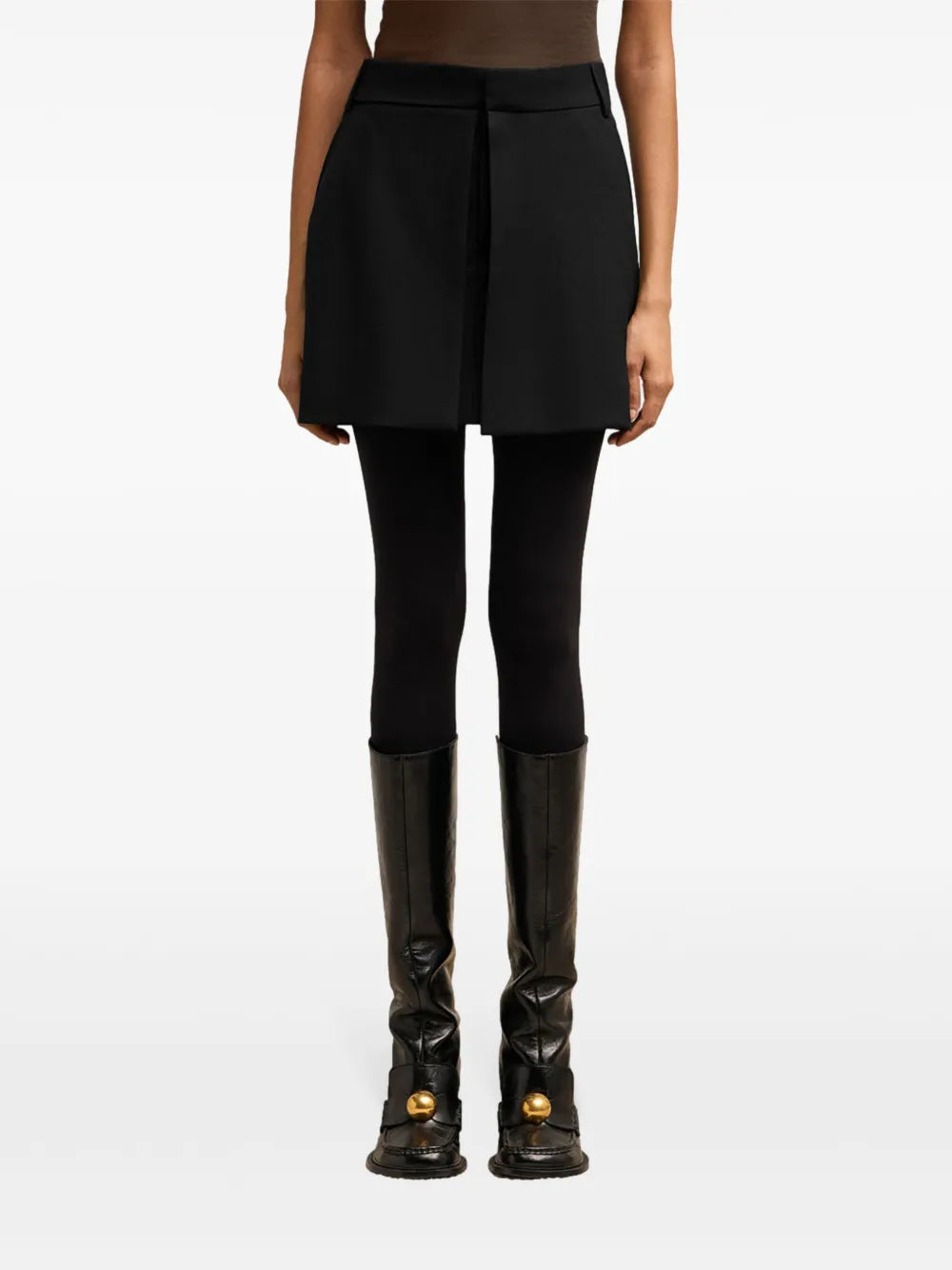 Paneled Mini Skirt in Wool