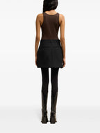 Paneled Mini Skirt in Wool