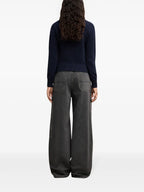 Pull en cachemire bleu marine avec cœur