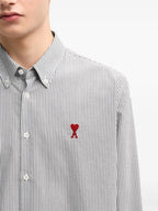 Image of Ami de coeur Striped Shirt by Ami PARIS for Unisex - Season Autumn-Winter 2025 - Model view 5