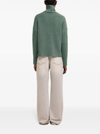 오버사이즈 터틀넥 녹색 스웨터