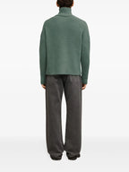 오버사이즈 터틀넥 녹색 스웨터