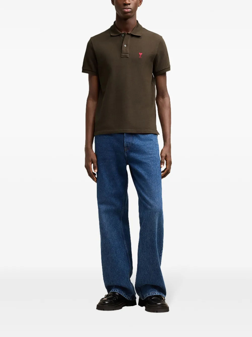 Polo Ami de coeur marron