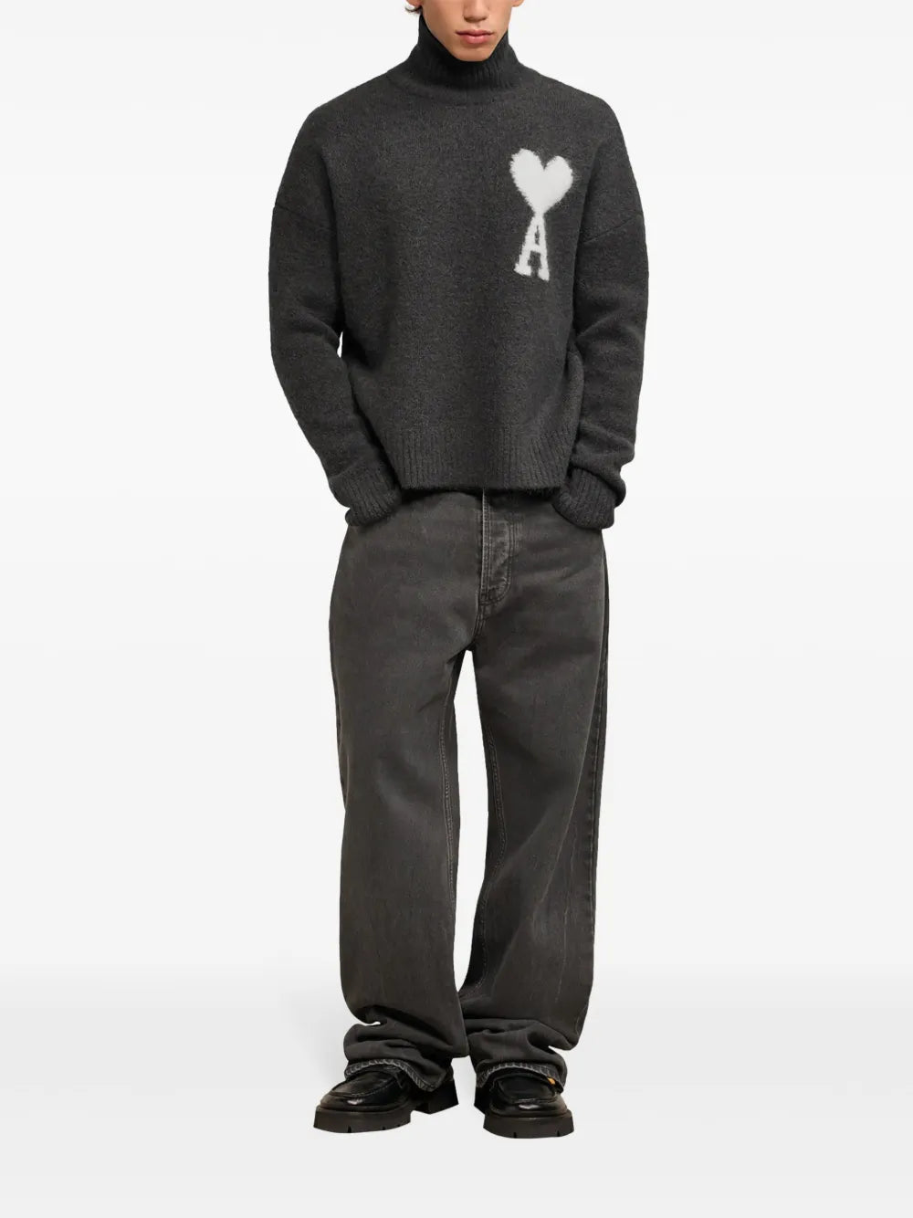 Grey Turtleneck Sweater