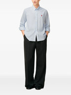 Image of Ami de Coeur Striped Shirt by Ami PARIS for Unisex - Season Autumn-Winter 2025 - Model view 1