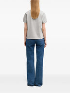 Image of Grey T-shirt with Red Heart Logo by Ami PARIS for Unisex - Season Spring-Summer 2025 - Model view 4