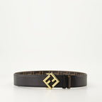 FF Diamonds belt, reversible leather belt, embossed pattern belt, Fendi collection belt, Autumn-Winter 2024 belt