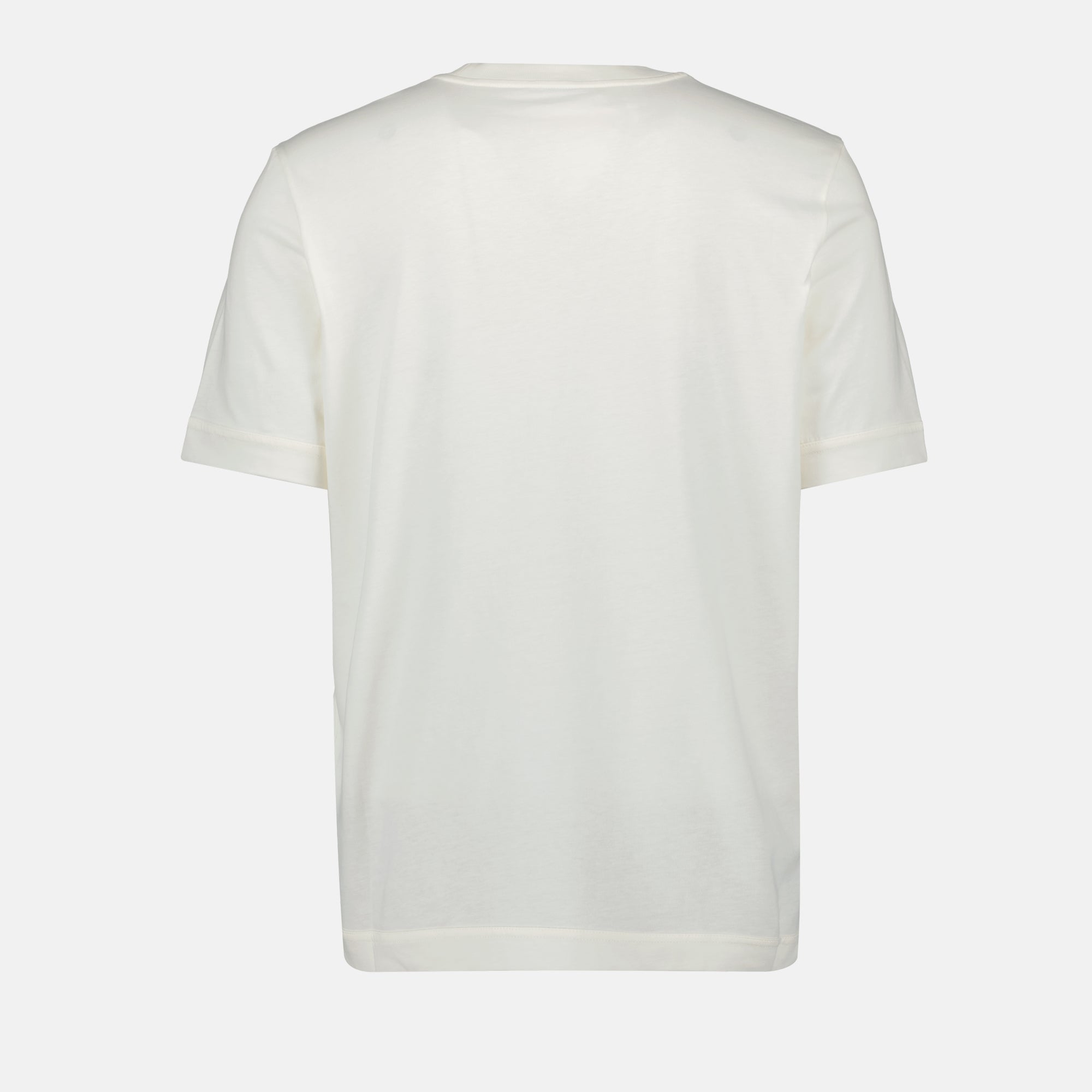 Moncler T-shirt, white T-shirt, cotton jersey T-shirt, leather logo T-shirt, Autumn-Winter collection