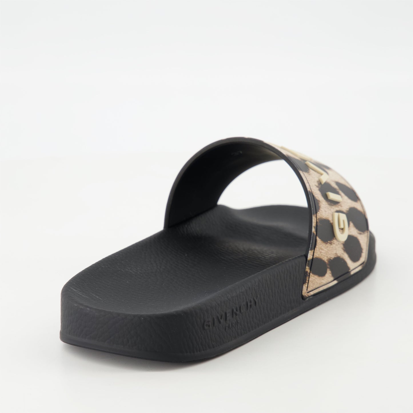 leopard print slides, Givenchy slides, rubber sandals, Spring-Summer 2025 fashion, molded sole sandals