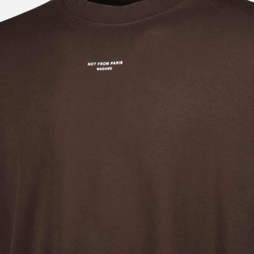 Drôle De Monsieur, Brown T-Shirt, Slogan T-Shirt, Cotton T-Shirt, Casual Wear