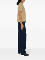 Image of Beige T-shirt with Round Neckline by Burberry for Women - Season Autumn-Winter 2024 - Detail View 1