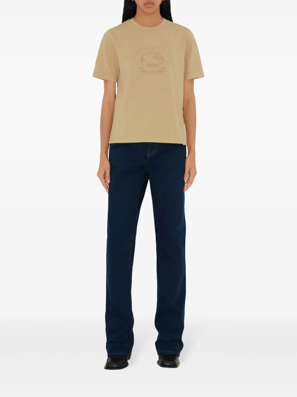 Beige T-Shirt mit Rundhals | Burberry - Frauen