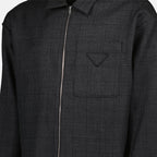 Prada jacket, grey shirt jacket, Autumn-Winter 2024, luxury wool jacket, men's outerwear