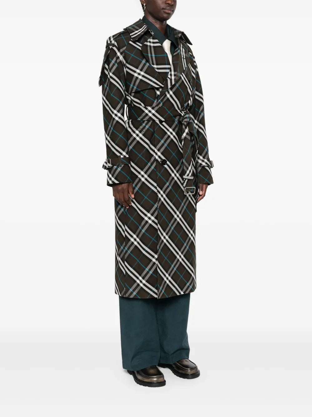 Lang Rutet Trenchcoat