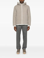 Image of Moncler Grey Sweatpants by Moncler for Men - Season Autumn-Winter 2025 - Model view 1