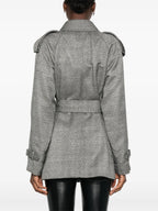 Grey Wool and Silk Trench Coat