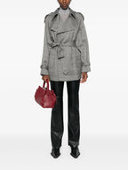 Grey Wool and Silk Trench Coat