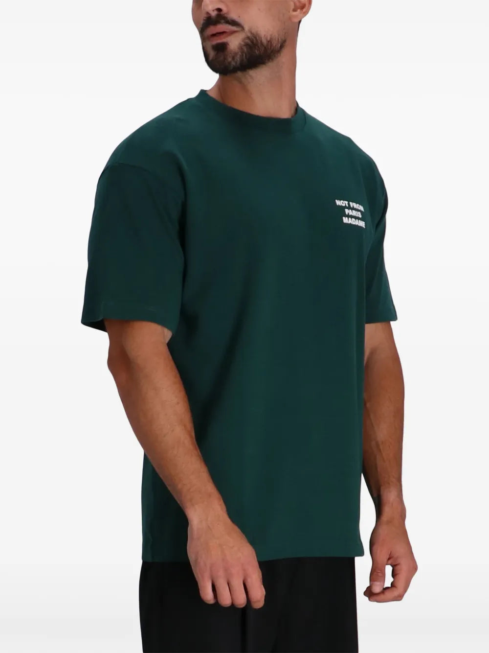 T-shirt en Coton Slogan Vert