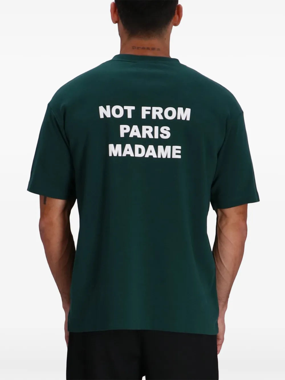 T-shirt en Coton Slogan Vert