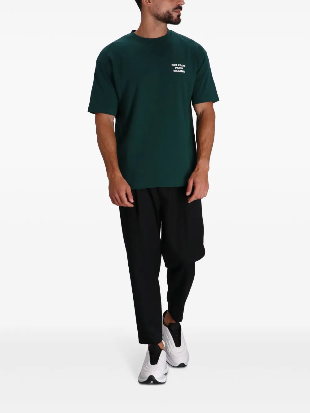 T-shirt en Coton Slogan Vert