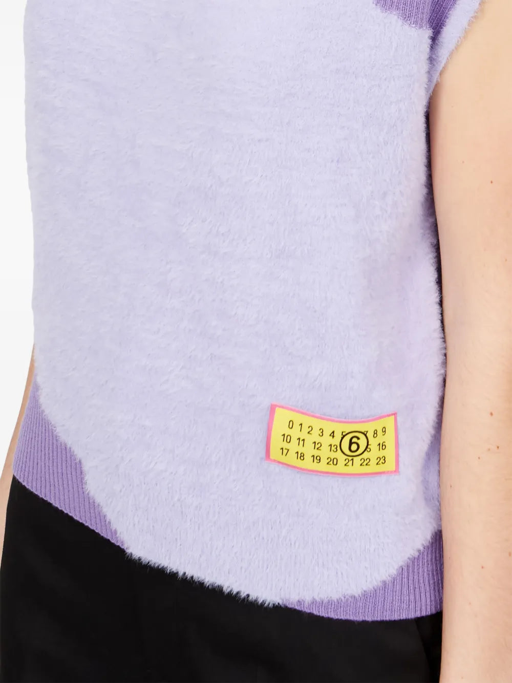 Lila Bicolor Zip Kragen T-shirt