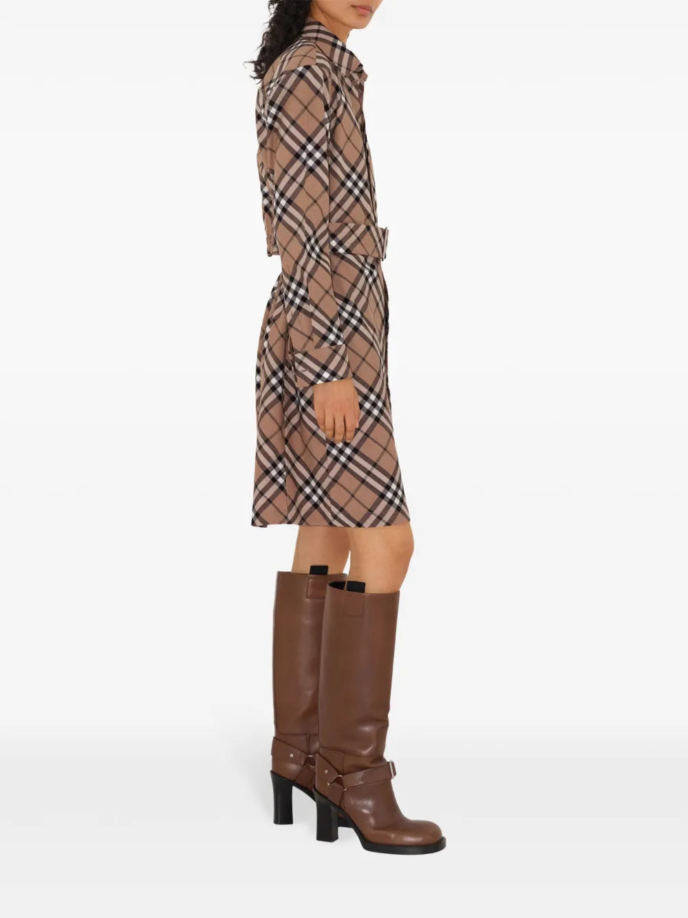 Burberry Check Wool Blend Chemisier Dress Burberry Check Wool Blend Chemisier Dress