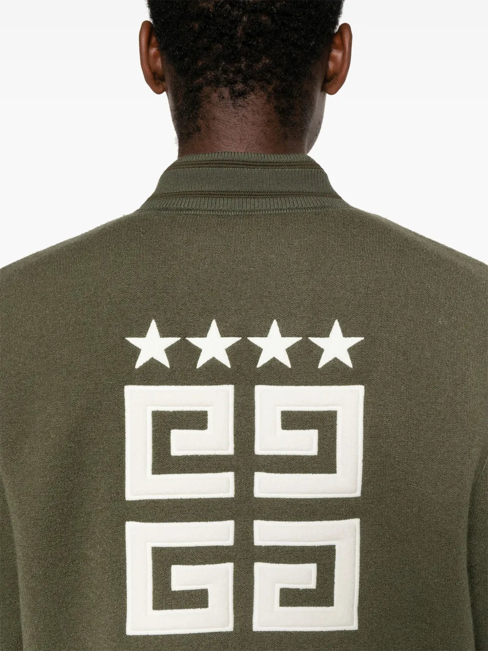 Image of Khaki Bomber Varsity Jacket by Givenchy for Men - Season Autumn-Winter 2024 - Detail View 7