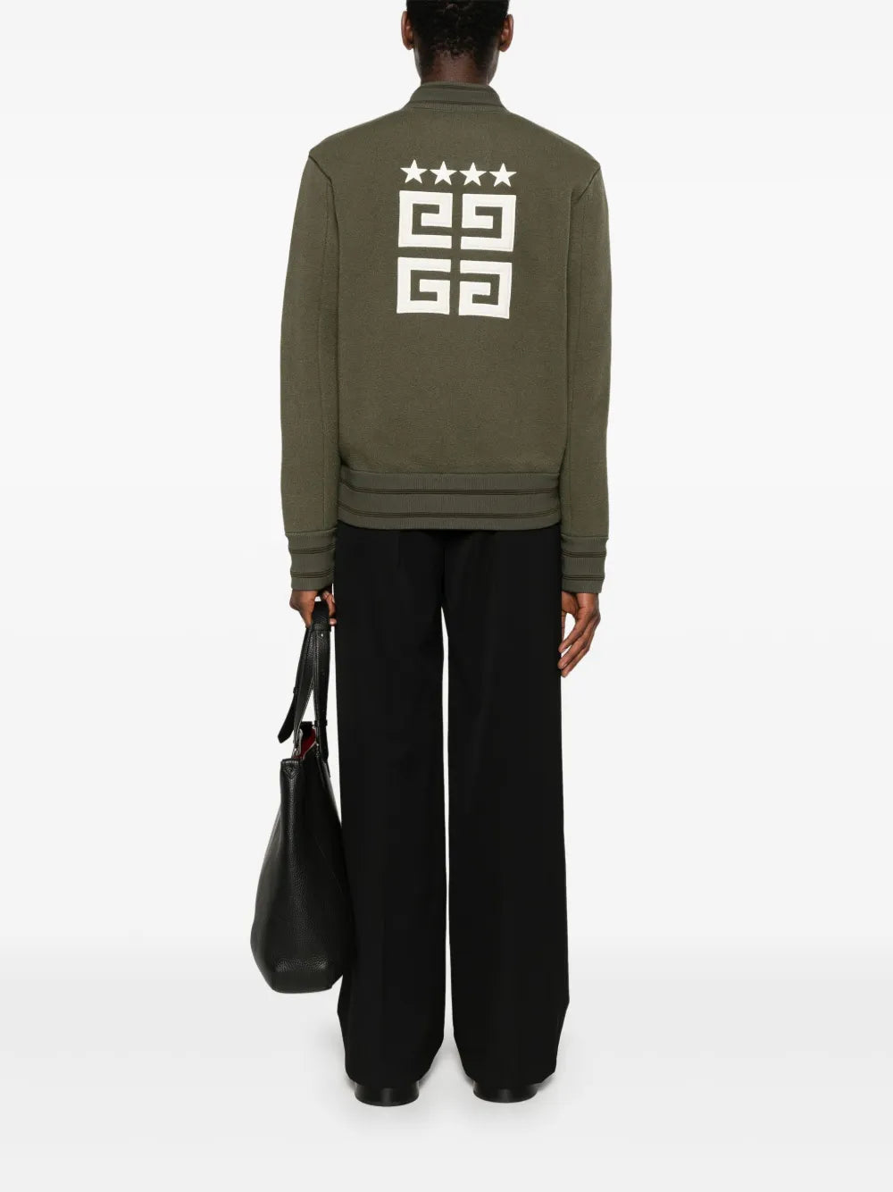 Image of Khaki Bomber Varsity Jacket by Givenchy for Men - Season Autumn-Winter 2024 - Back View