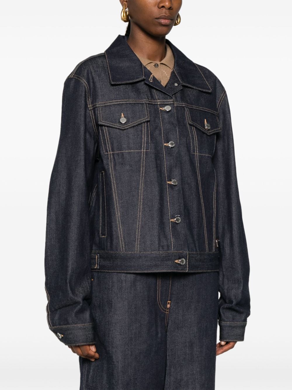 Prada denim jacket, Autumn-Winter 2024, blue denim jacket, luxury women's outerwear, classic denim jacket