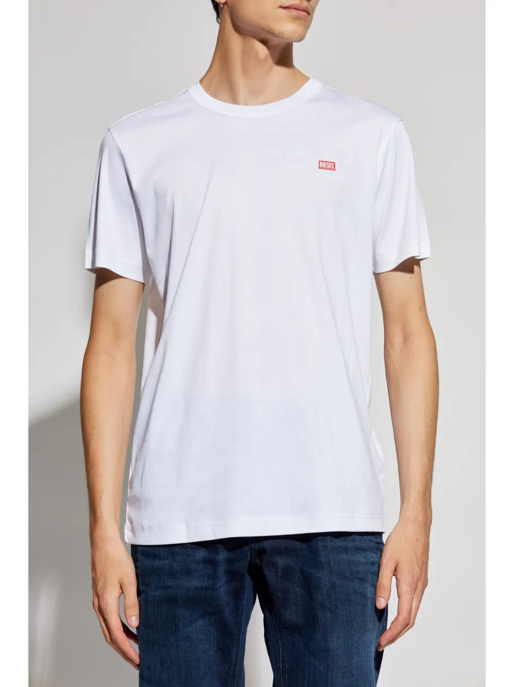 Image of White T-Miegor-K77 T-shirt by Diesel for Men - Season Spring-Summer 2025 - Model view 2