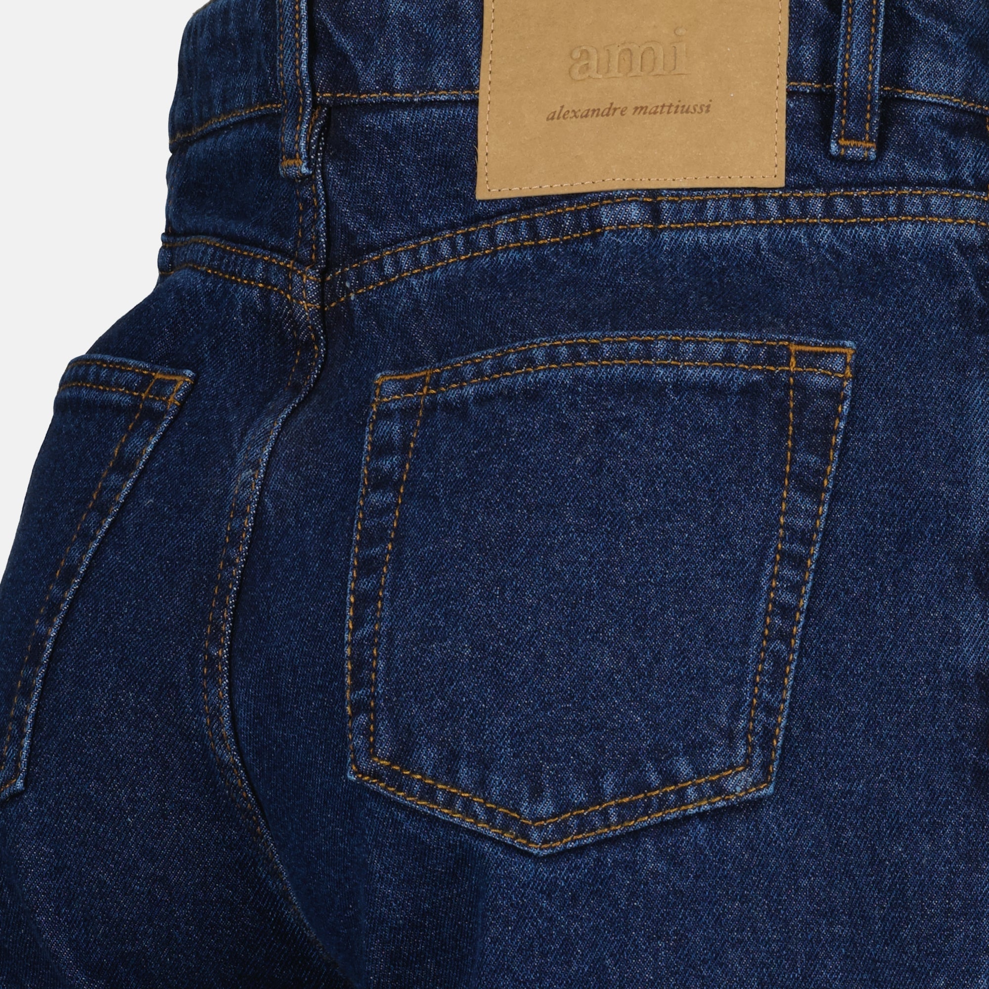 flared denim jeans, AMI Paris, women's fashion, high-waisted jeans, autumn winter collection