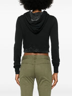 Image du Hoodie Noir F-Slimmy-Hood-P5 par Diesel pour Femmes - Saison Automne-Hiver 2024 - Détail Vue 6