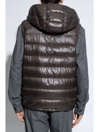 Brown Sleeveless Vest with Hood