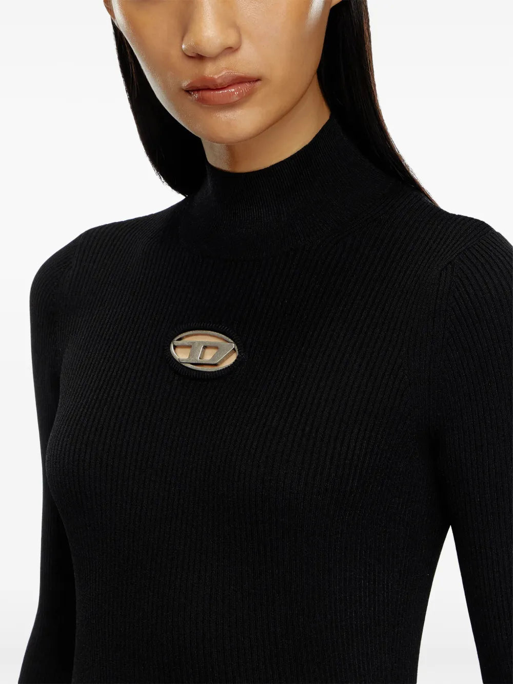 블랙 골지 니트 터틀넥 스웨터