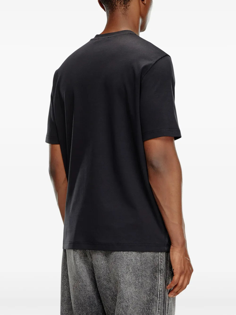 Image of Black T-shirt with Round Neck by Diesel for Men - Season Autumn-Winter 2024 - Detail View 6