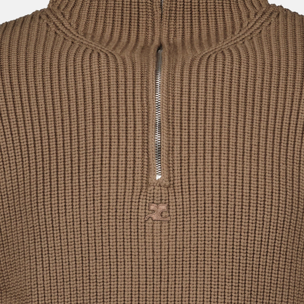 tricker beige sweater courreges men 15468703842684