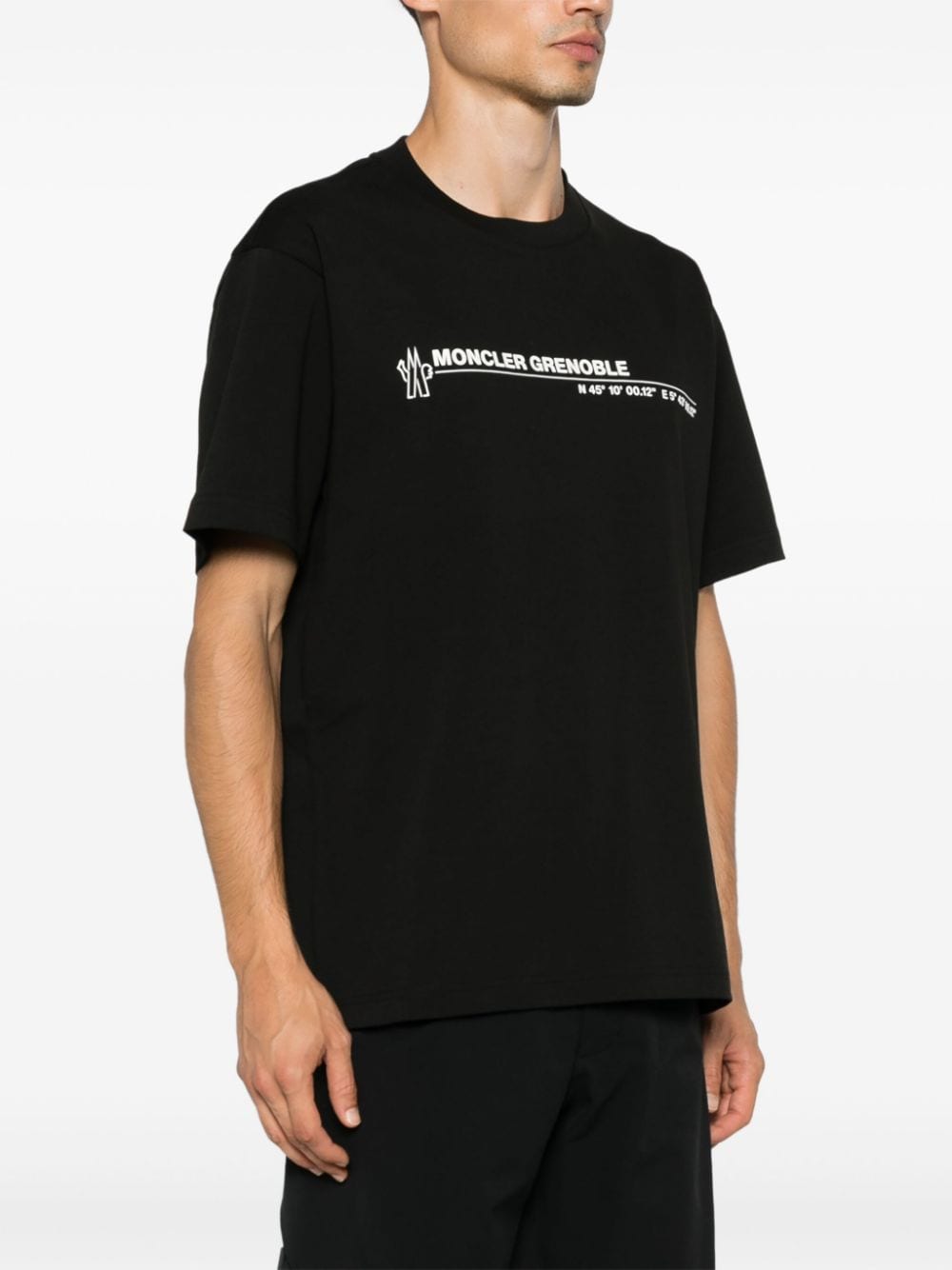 Moncler Grenoble T-shirt, black printed T-shirt, luxury casual wear, Autumn-Winter 2024, designer T-shirt