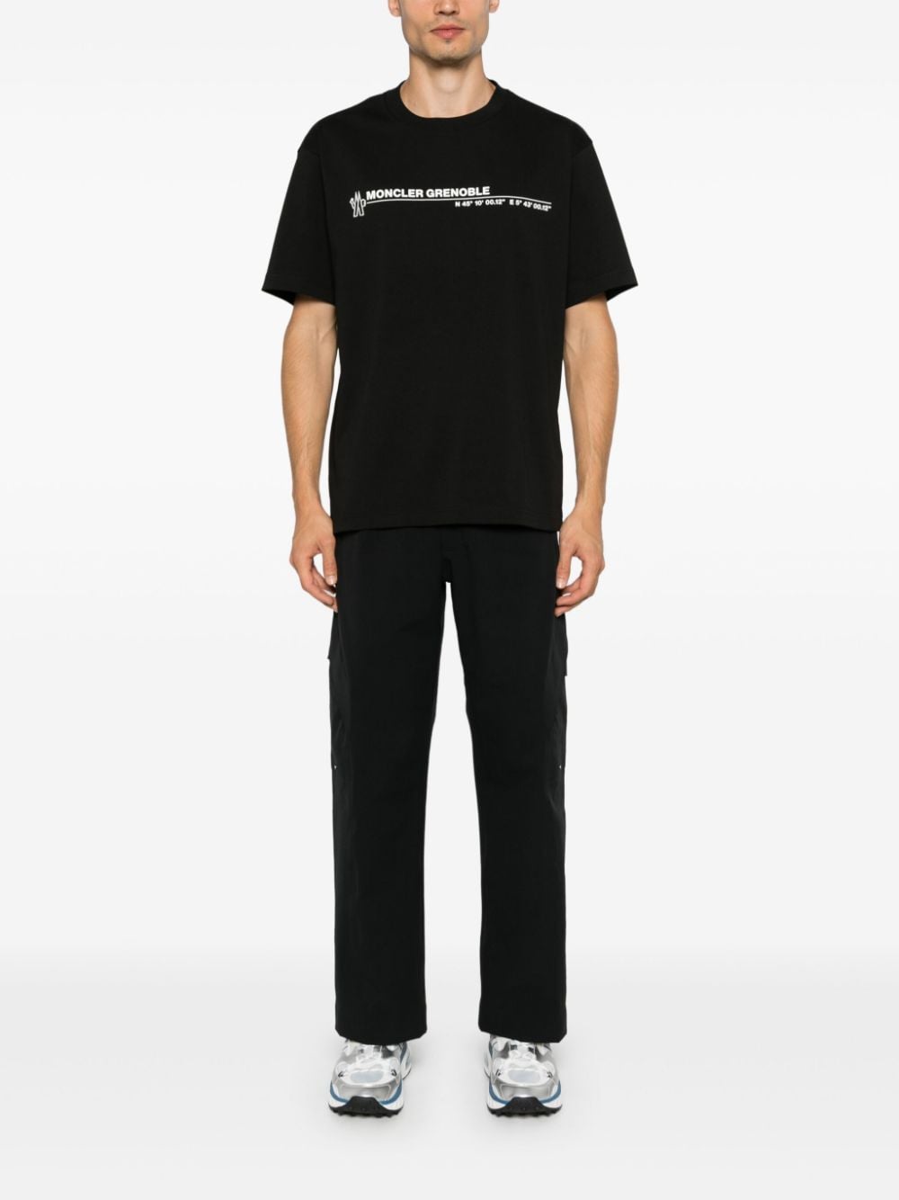 Moncler Grenoble T-shirt, black printed T-shirt, luxury casual wear, Autumn-Winter 2024, designer T-shirt