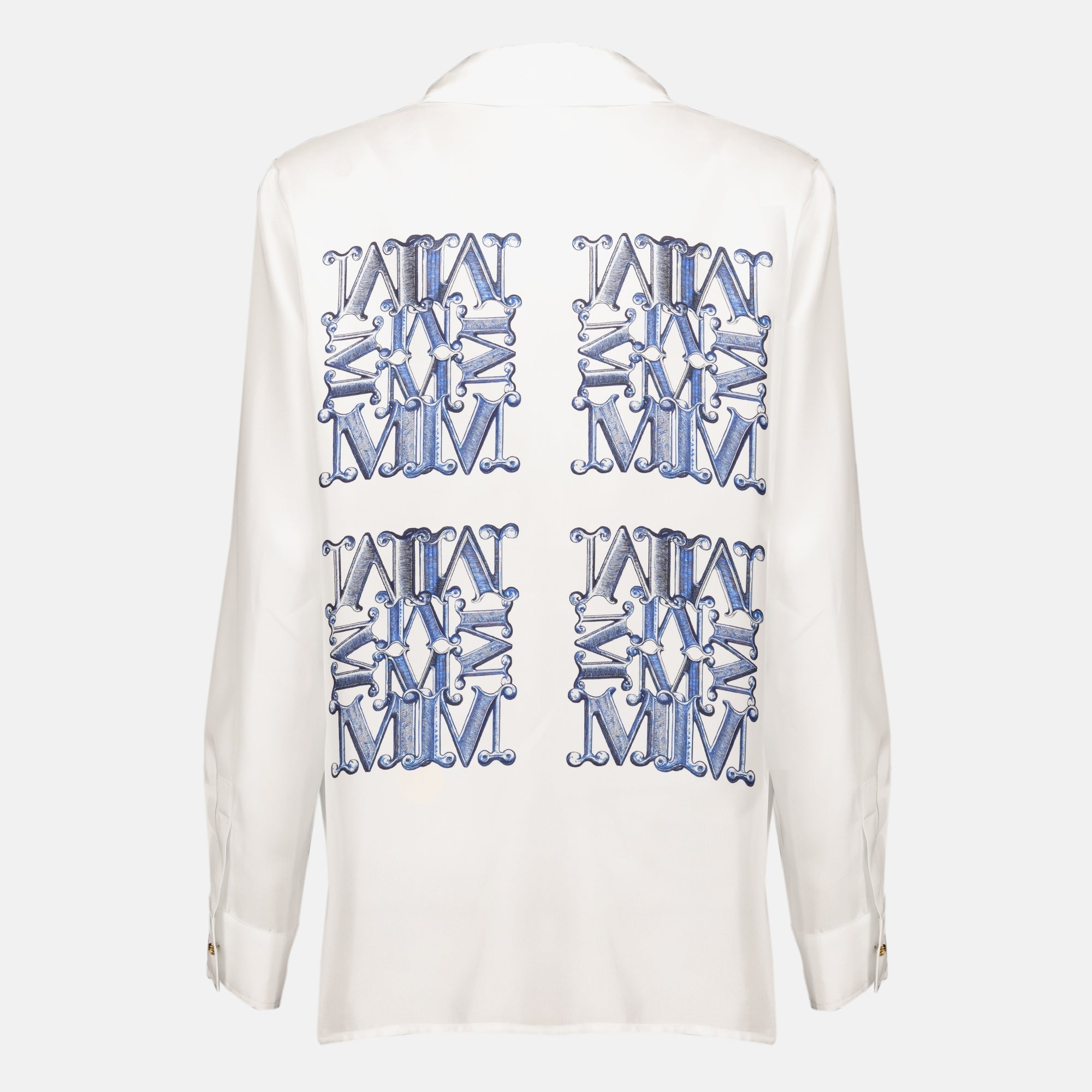 White Silk Shirt with Max Mara Print