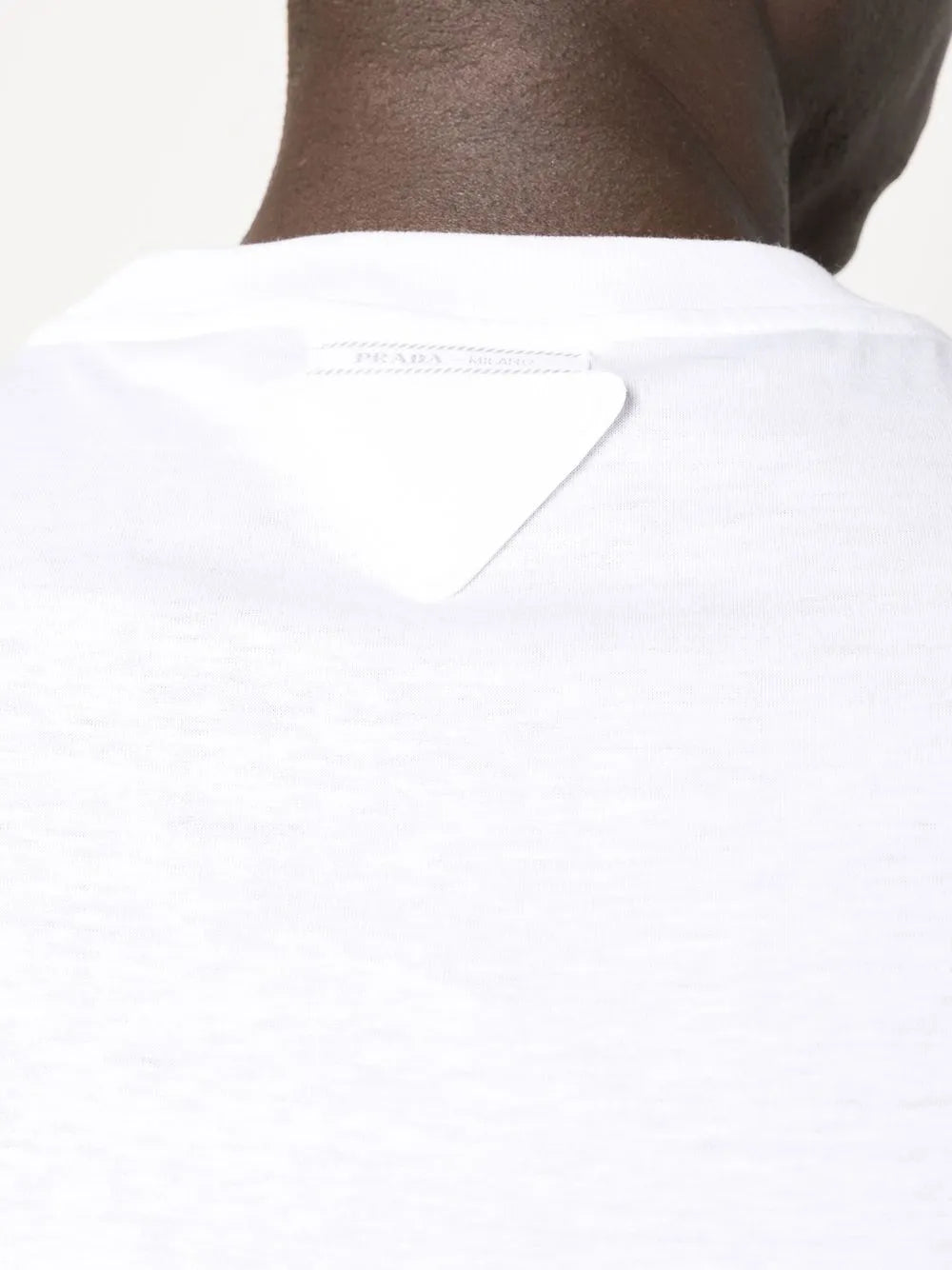 Prada T-shirt set, white cotton T-shirts, classic crew neck, triangle logo shirts, Spring-Summer collection