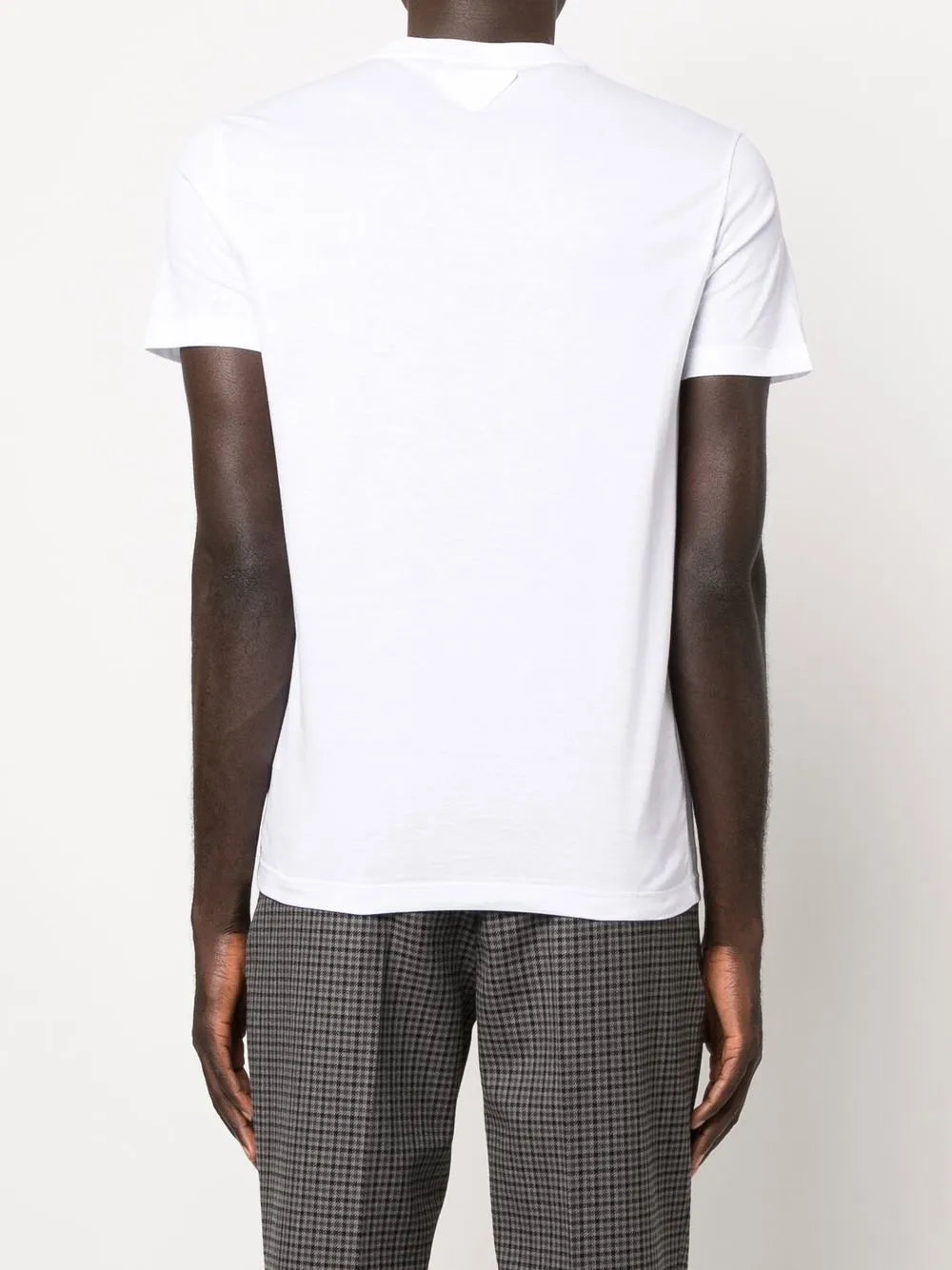 Prada T-shirt set, white cotton T-shirts, classic crew neck, triangle logo shirts, Spring-Summer collection