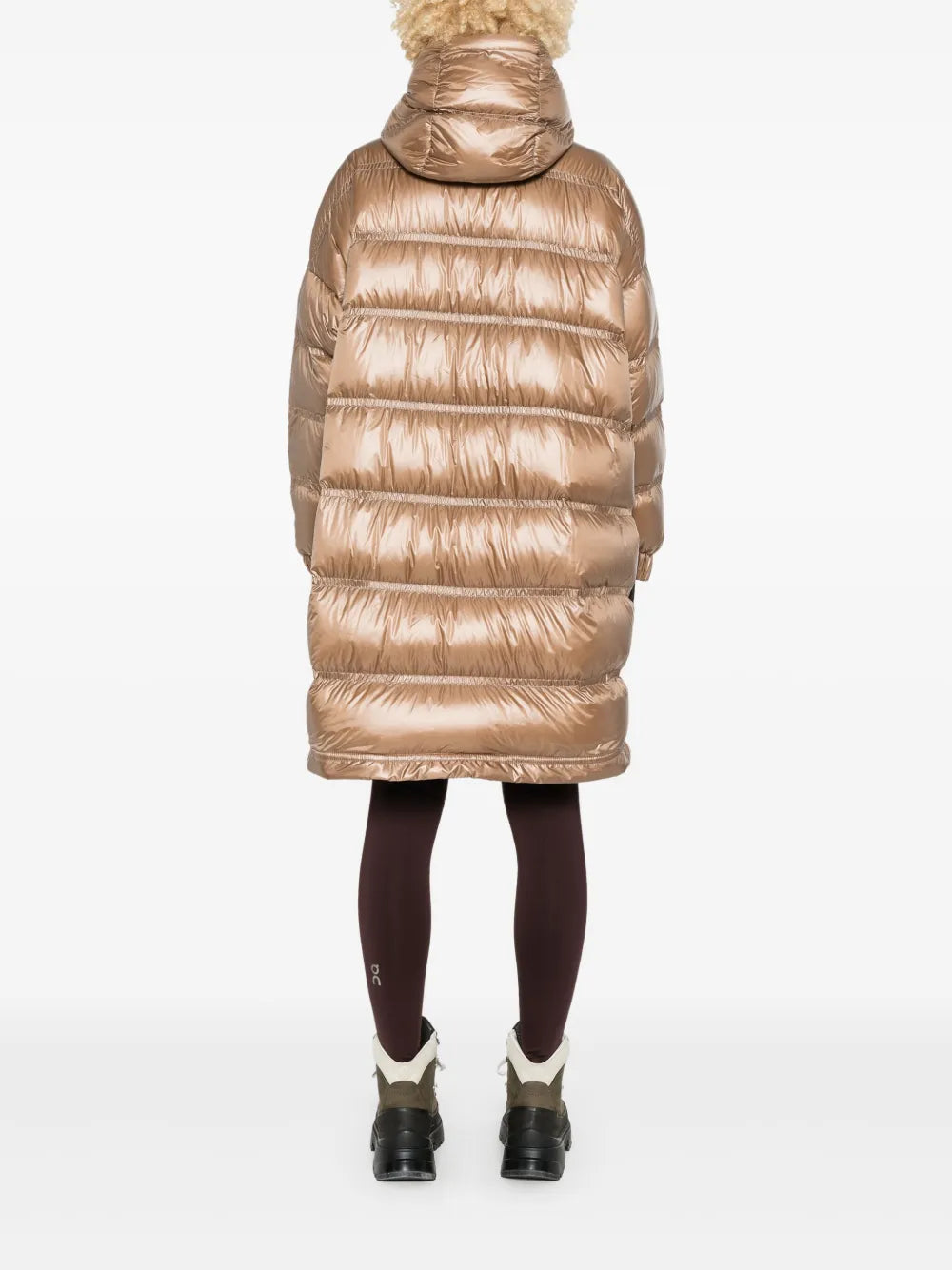 Long Puffer Coat with High-Neck