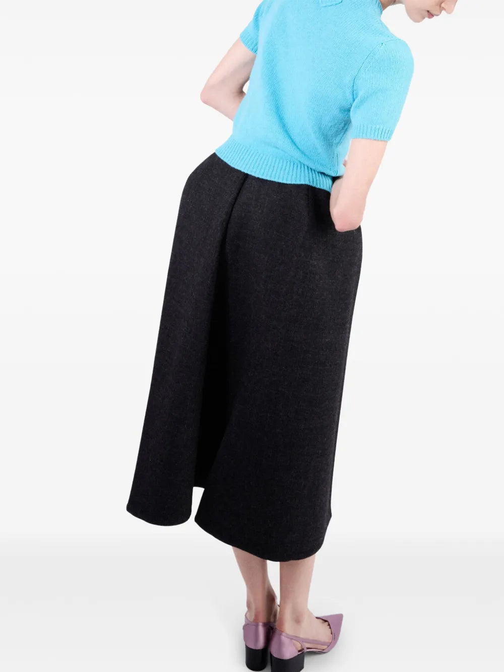 blue sweater, short sleeve sweater, wool sweater, fall fashion, premium knitwear