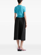 Image of Blue Short Sleeve Sweater by Prada for Women - Season Autumn-Winter 2024 - Model view 2