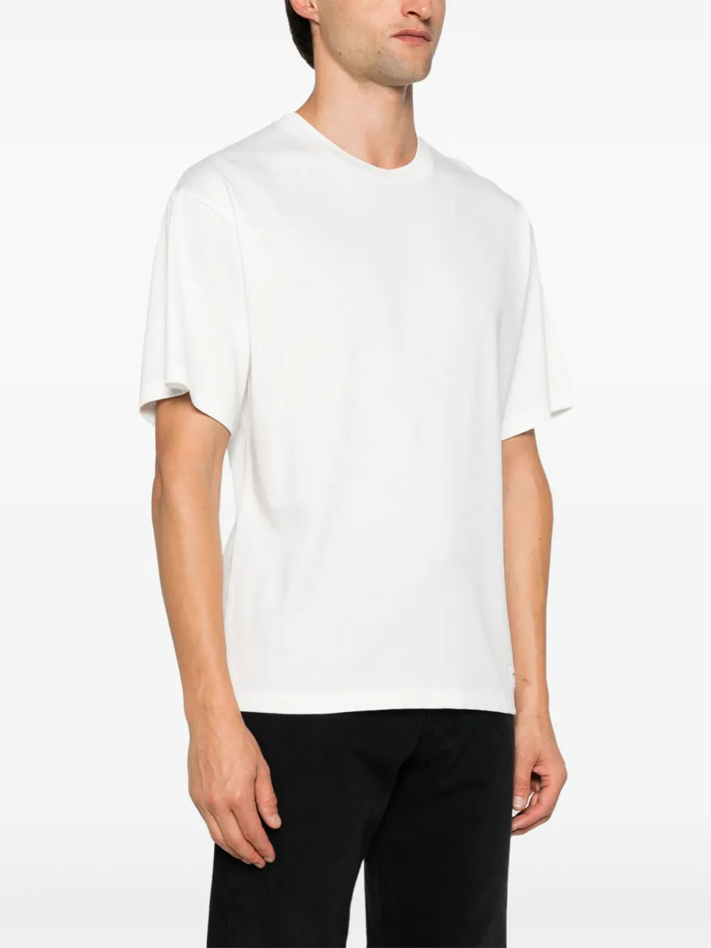 Image of White Cotton Jersey T-shirt by Saint Laurent for Men - Season Autumn-Winter 2024 - Detail View 1